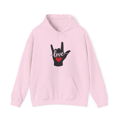 I Love You Sign Language Hoodie | ASL Love Heart Hooded Sweatshirt