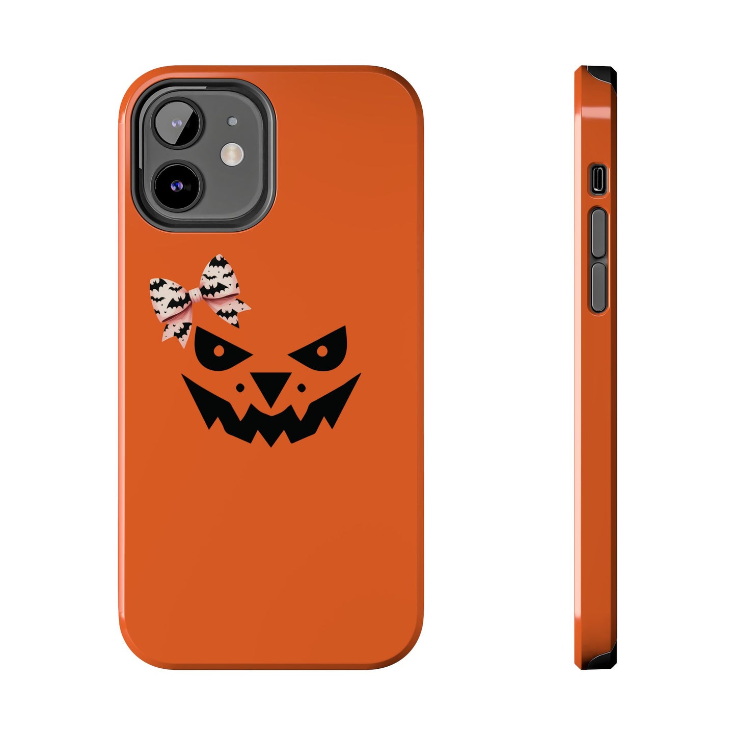 Pumpkin with Bat Bow Tough Phone Cases