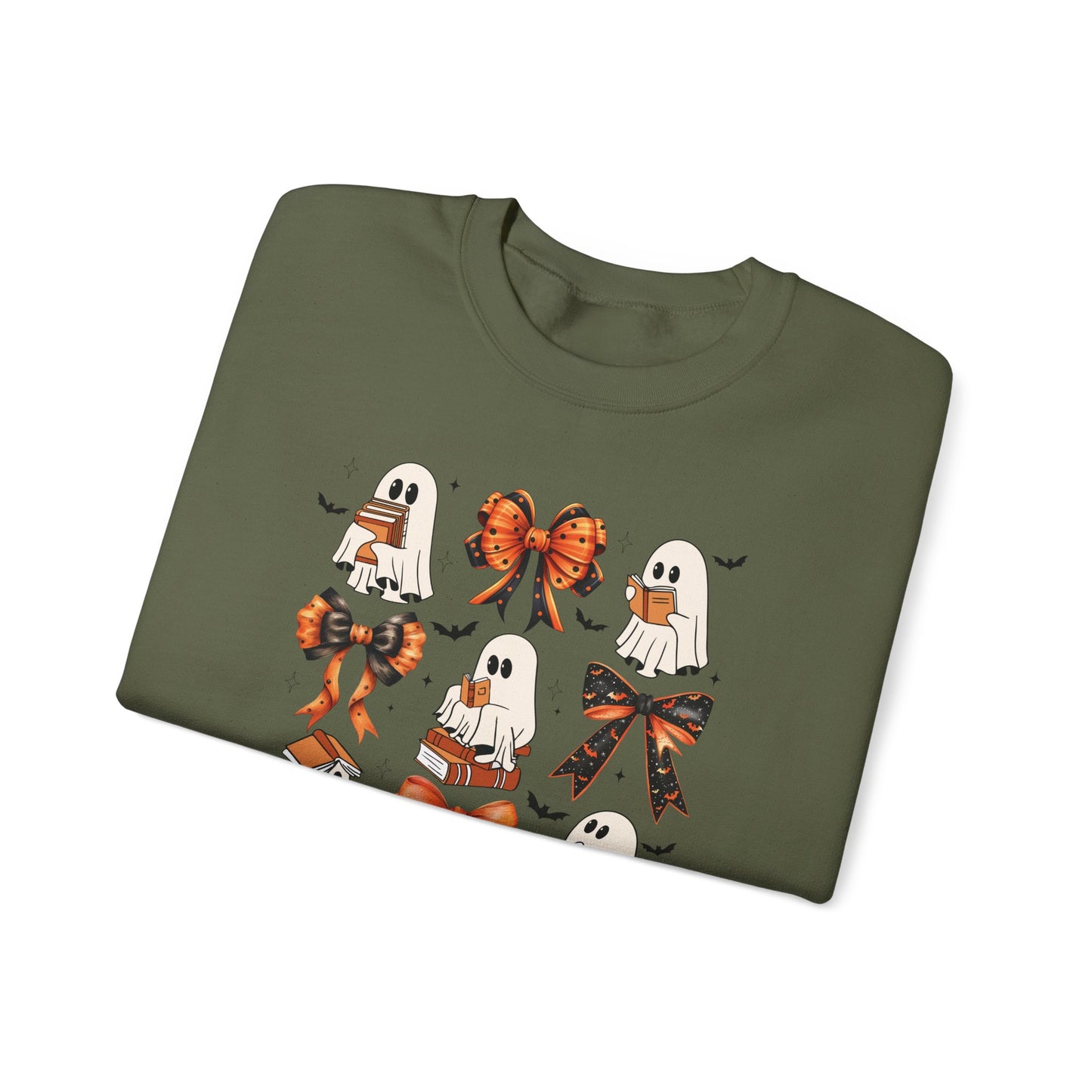 Halloween Ghost and Coquette Bows Heavy Blend™ Crewneck Sweatshirt