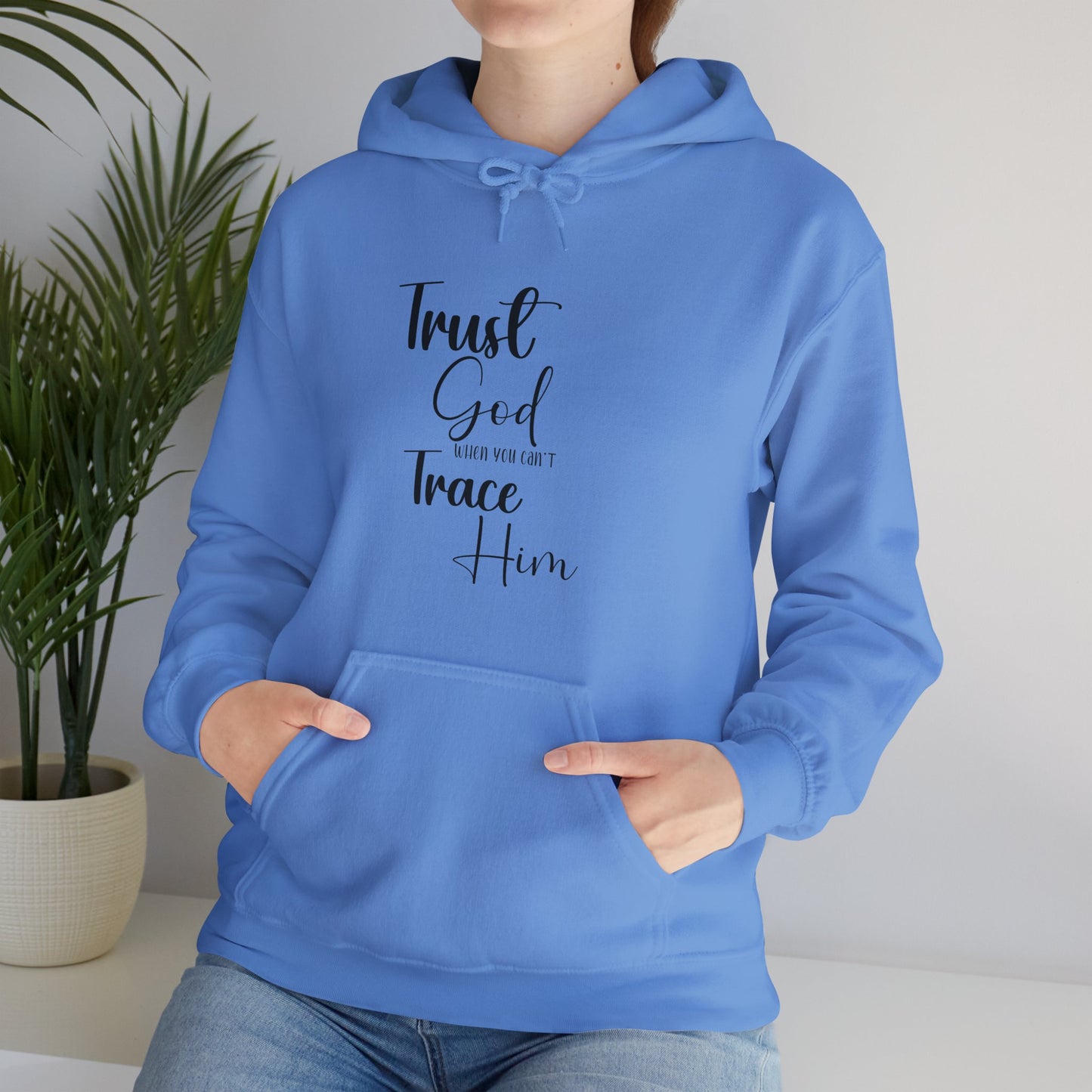 Trust God When You Can't Trace Him Hoodie - Cozy Unisex Heavy Blend Sweatshirt