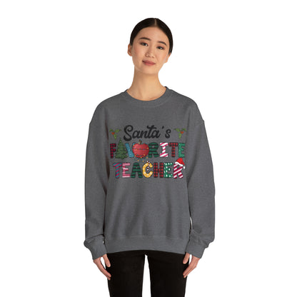 Santa's Favorite Teacher Unisex Heavy Blend™ Crewneck Sweatshirt