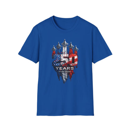 250 Years Patriotic T-Shirt – Distressed American Flag Graphic Tee for Men &amp; Women | Soft Ring-Spun Cotton Americana Shirt
