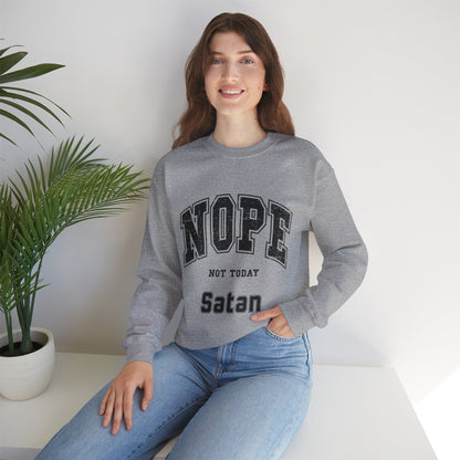 Nope Not Today Satan Unisex Heavy Blend™ Crewneck Sweatshirt