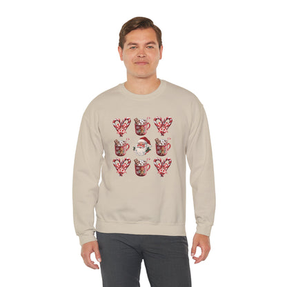 Festive Comfort Santa & Cocoa Holiday Sweatshirt Unisex Heavy Blend™ Crewneck Sweatshirt