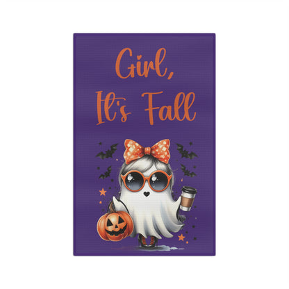 Kitchen Towel - Purple Girl, It's Fall Ghost Coffee Tea Towel