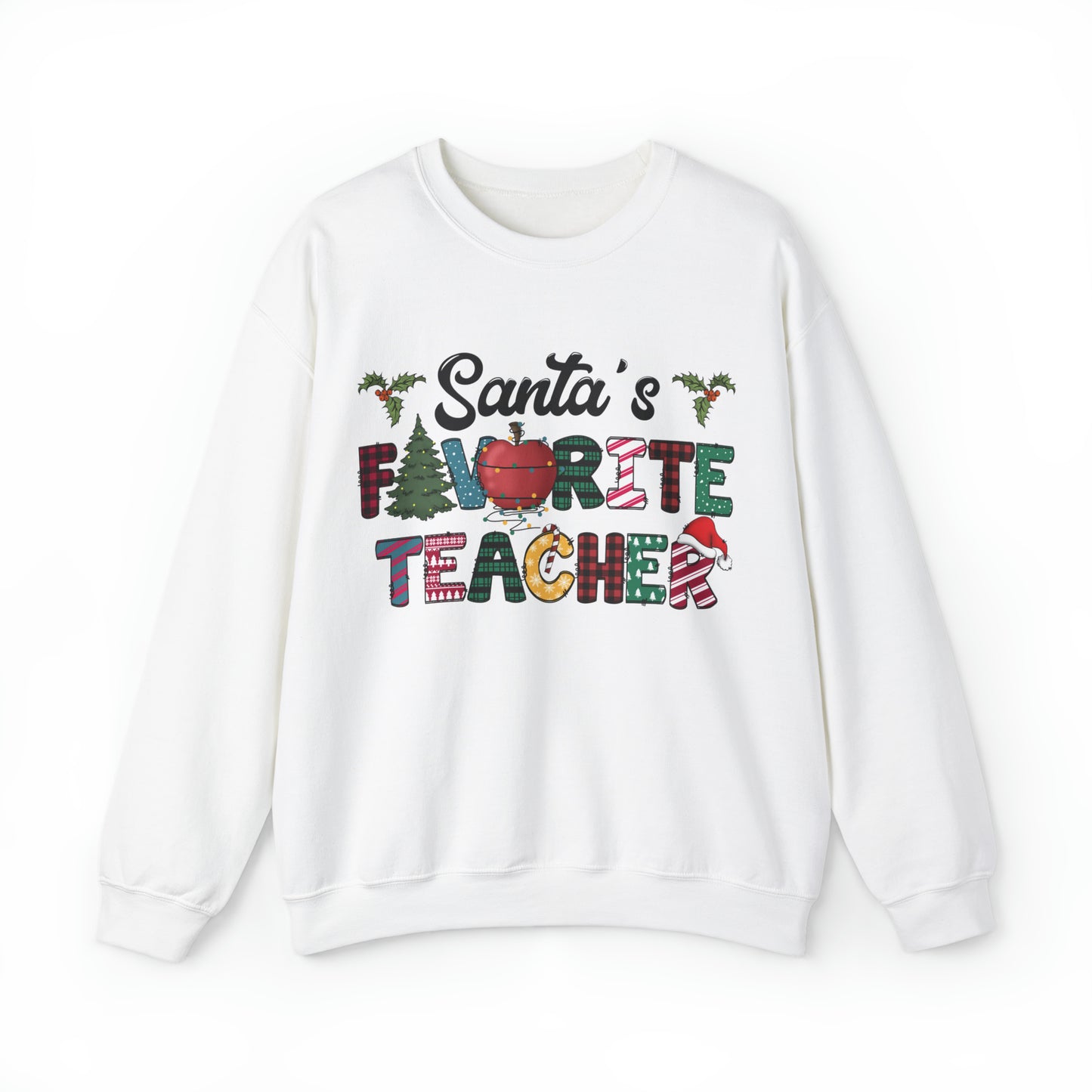 Santa's Favorite Teacher Unisex Heavy Blend™ Crewneck Sweatshirt