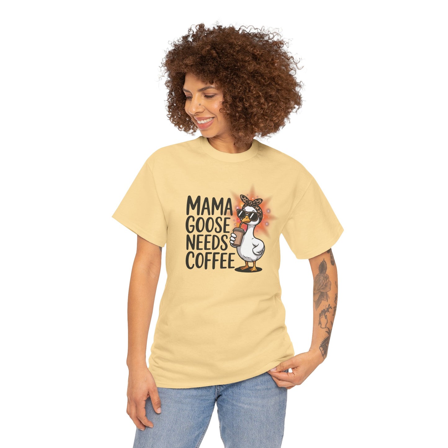 "Mama Goose Needs Coffee" Funny Mom T-Shirt | Cute Graphic Tee for Tired Moms