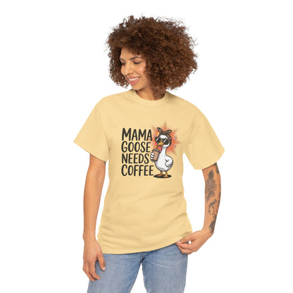 "Mama Goose Needs Coffee" Funny Mom T-Shirt | Cute Graphic Tee for Tired Moms