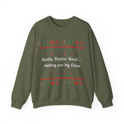 Funny Christmas Sweatshirt, Unisex Holiday Crewneck, Teacher Gifts, Santa Humor, Cozy Winter Apparel
