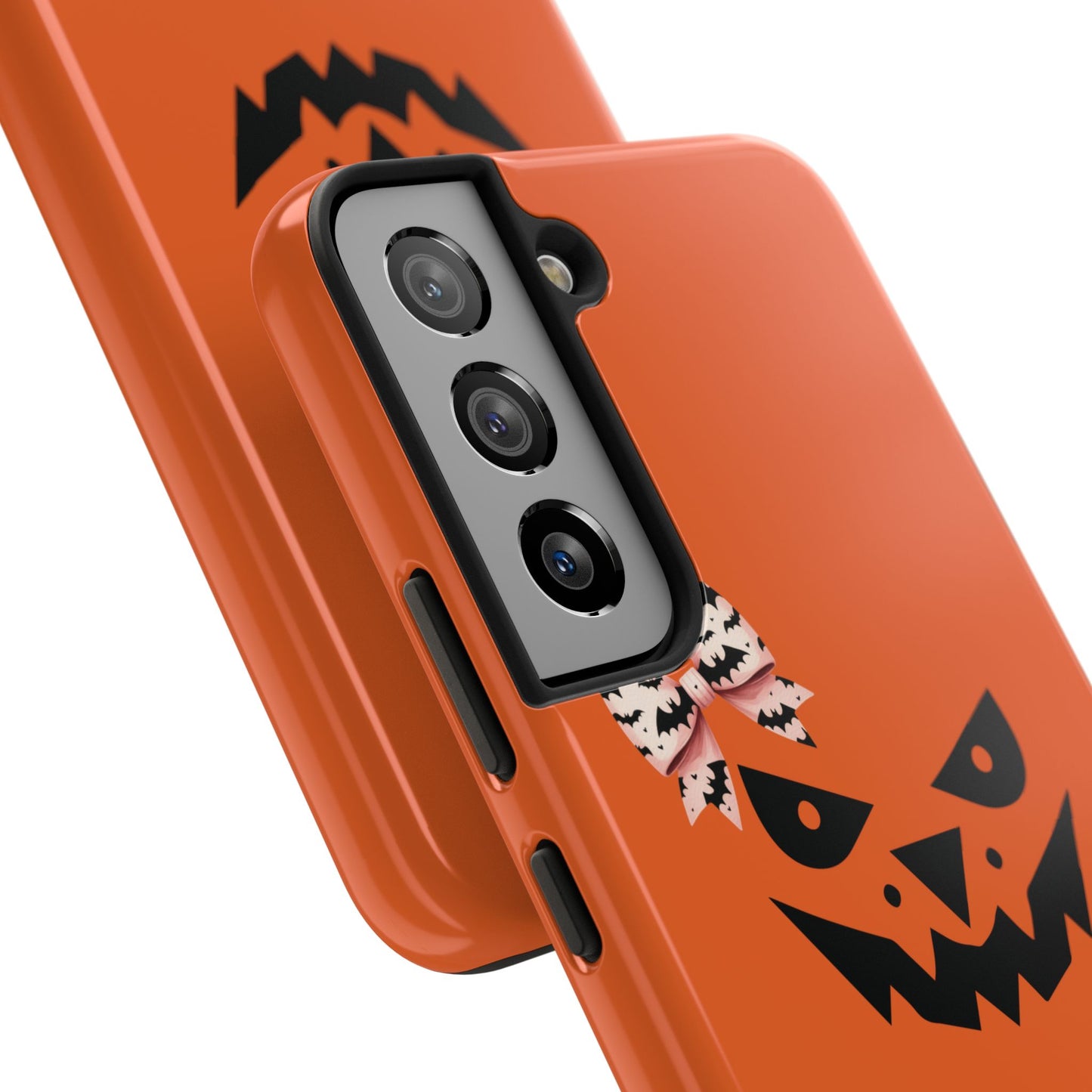 Pumpkin with Bat Bow Tough Phone Cases