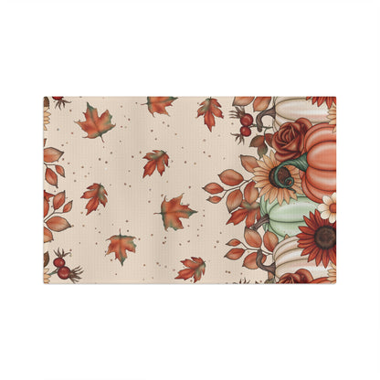 Fall Leaves and Pumpkins Microfiber Tea Towel