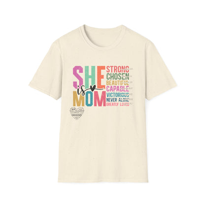 She is Mom Unisex Softstyle T-Shirt