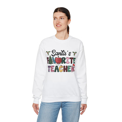 Santa's Favorite Teacher Unisex Heavy Blend™ Crewneck Sweatshirt