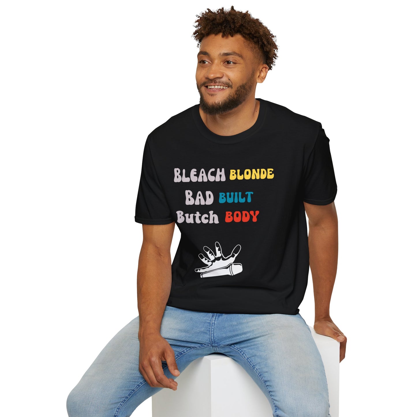 Bleach Blonde Bad Built Butch Body Unisex Softstyle T-Shirt