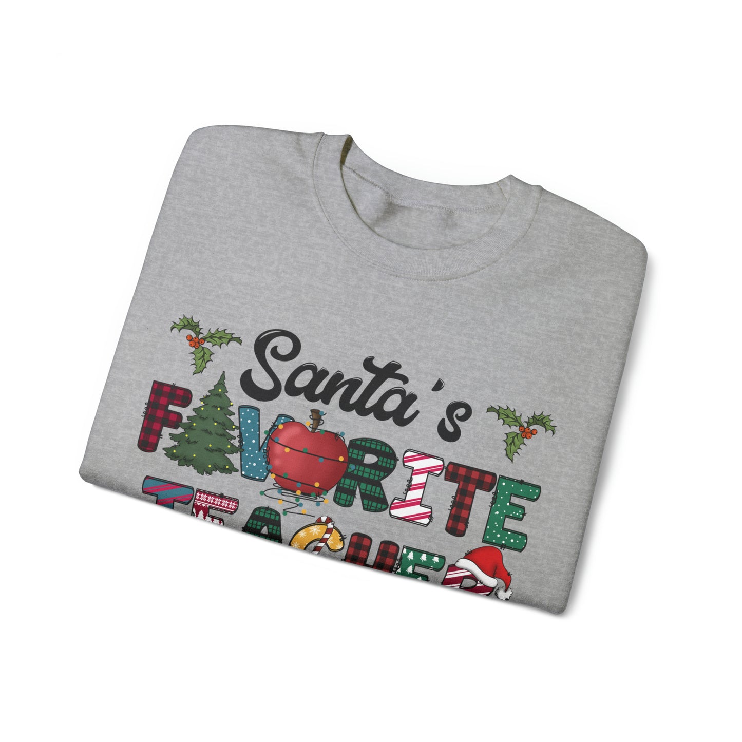 Santa's Favorite Teacher Unisex Heavy Blend™ Crewneck Sweatshirt