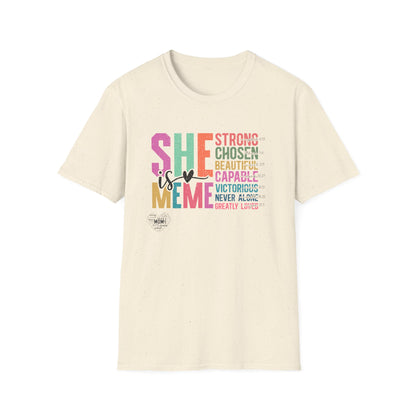 She is MeMe Unisex Softstyle T-Shirt