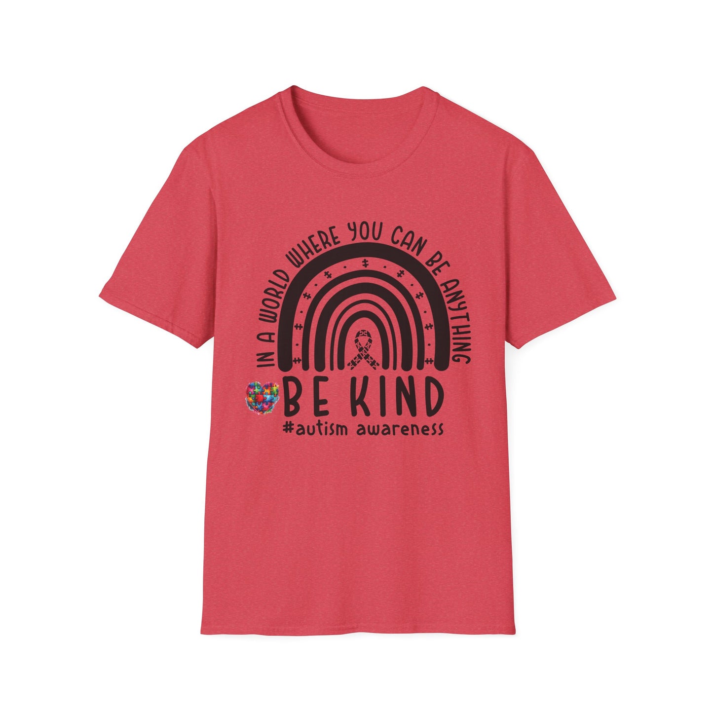 "In a World Where You Can Be Anything, Be Kind" | Autism Speaks Design Unisex Softstyle T-Shirt