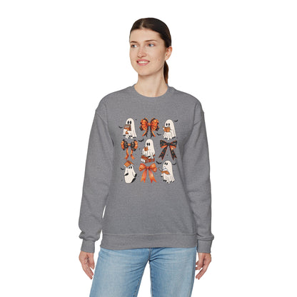 Halloween Ghost and Coquette Bows Heavy Blend™ Crewneck Sweatshirt