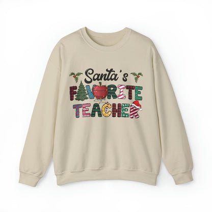 Santa's Favorite Teacher Unisex Heavy Blend™ Crewneck Sweatshirt