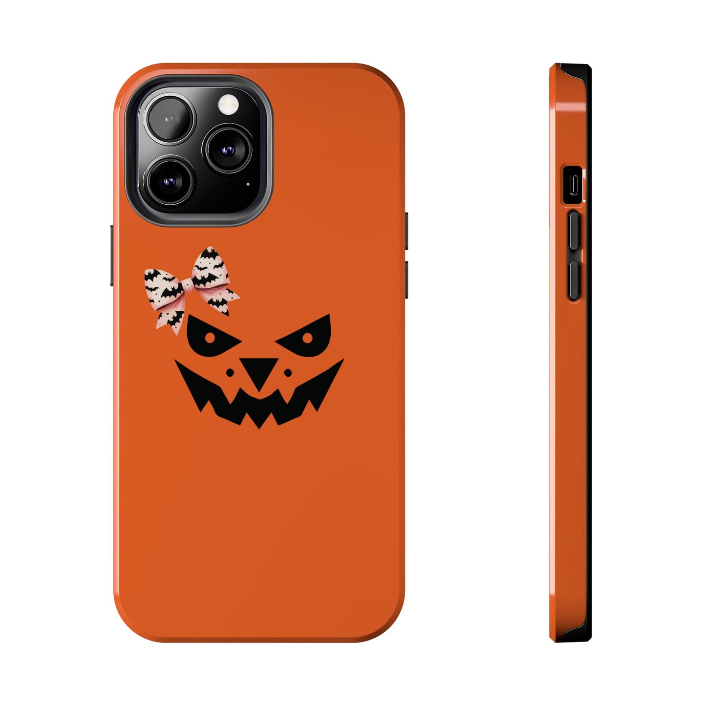 Pumpkin with Bat Bow Tough Phone Cases