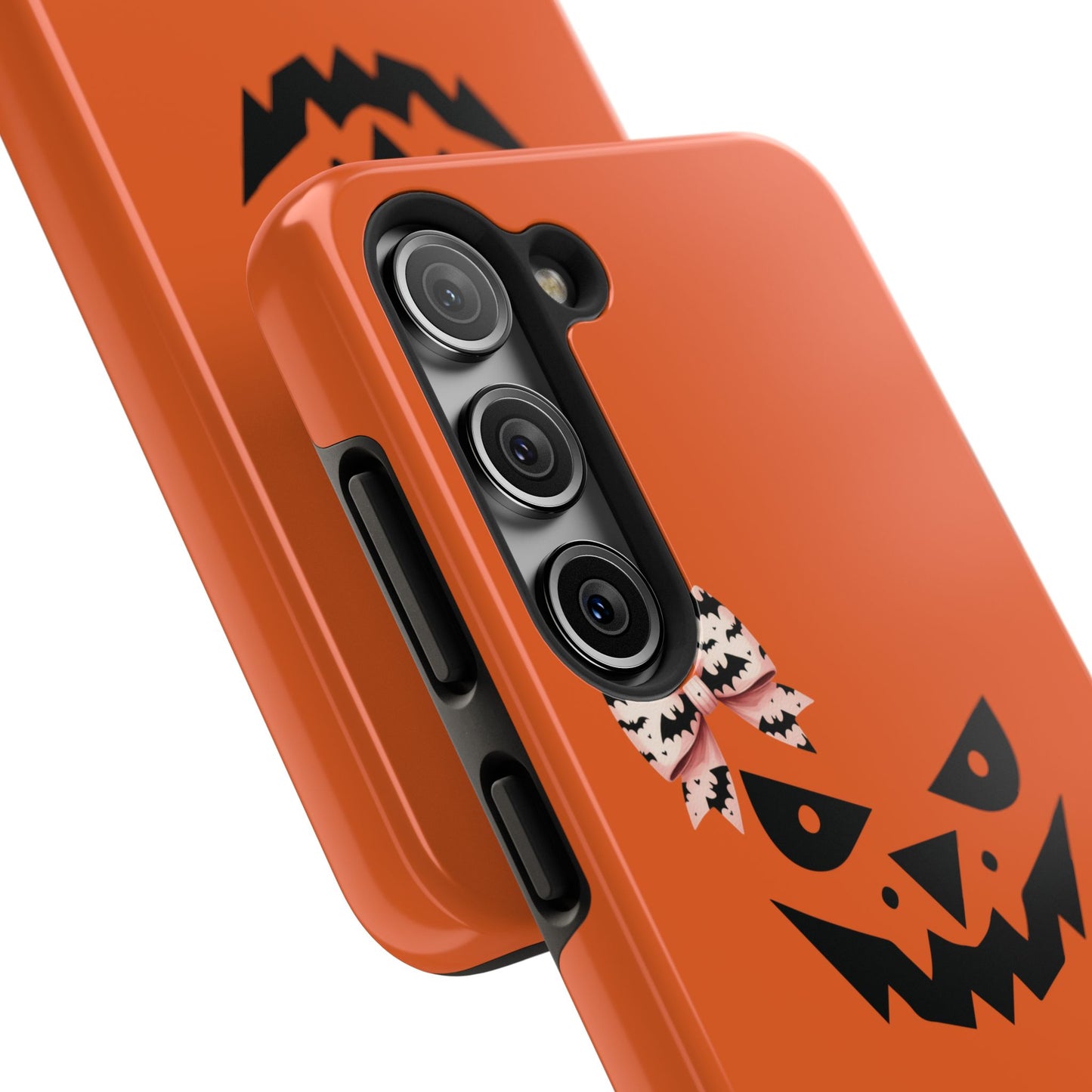 Pumpkin with Bat Bow Tough Phone Cases