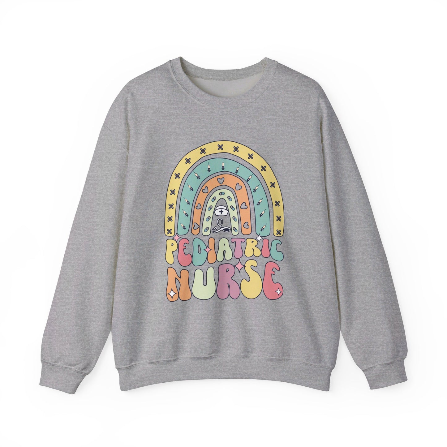 Pediatric Nurse Rainbow Unisex Heavy Blend™ Crewneck Sweatshirt