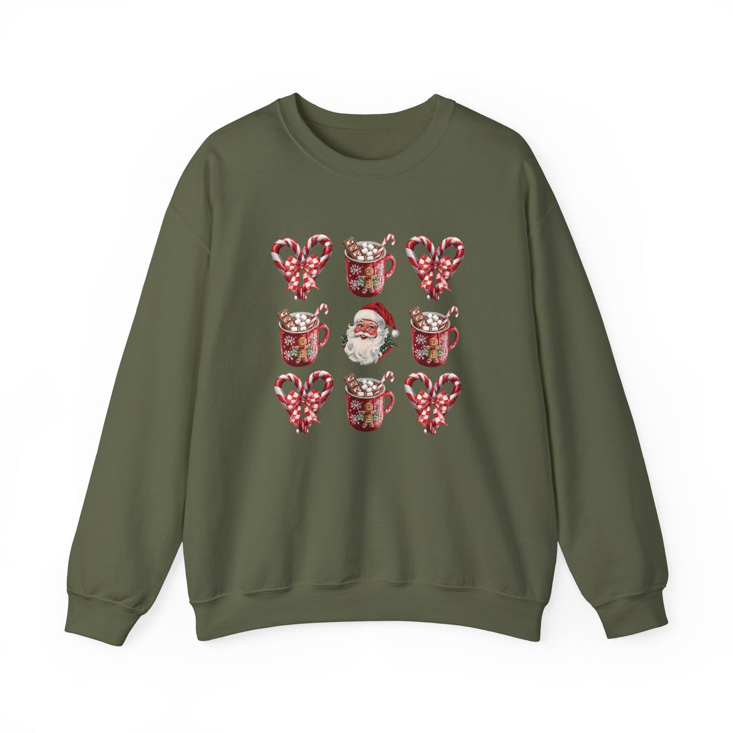 Festive Comfort Santa & Cocoa Holiday Sweatshirt Unisex Heavy Blend™ Crewneck Sweatshirt