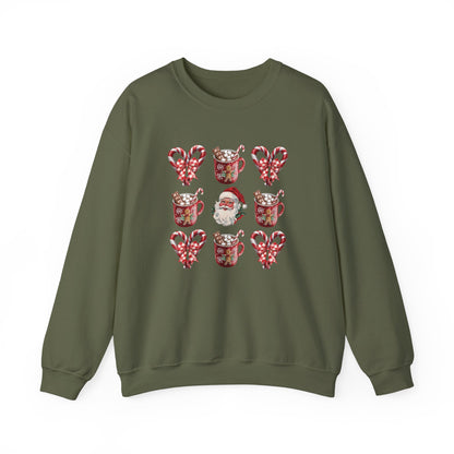 Festive Comfort Santa & Cocoa Holiday Sweatshirt Unisex Heavy Blend™ Crewneck Sweatshirt