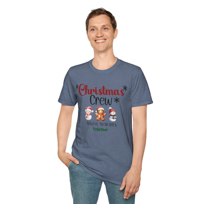 Christmas Crew Snowmen and Gingerbread Kid Unisex Soft-Style T-Shirt – Perfect Holiday Season Tee