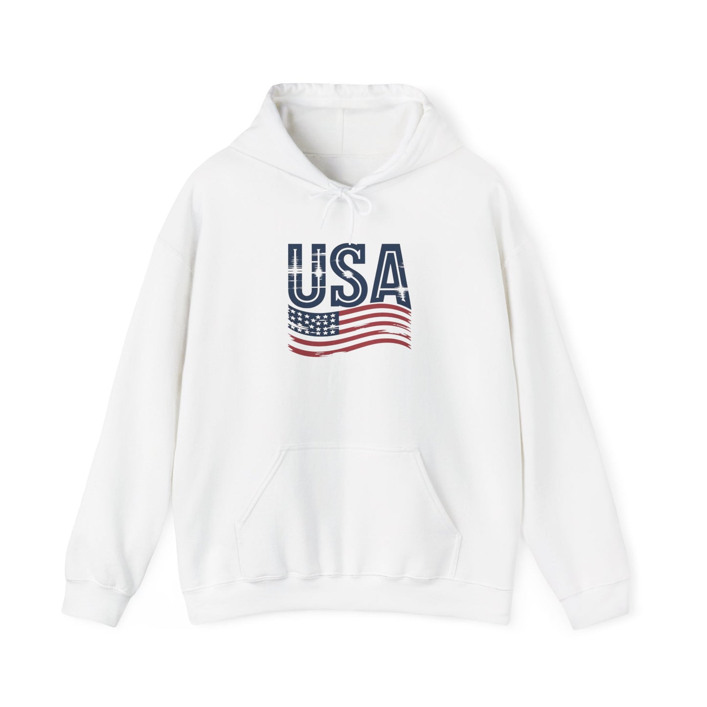 USA Flag Unisex Hoodie – Patriotic Heavy Blend Sweatshirt for Cozy Comfort