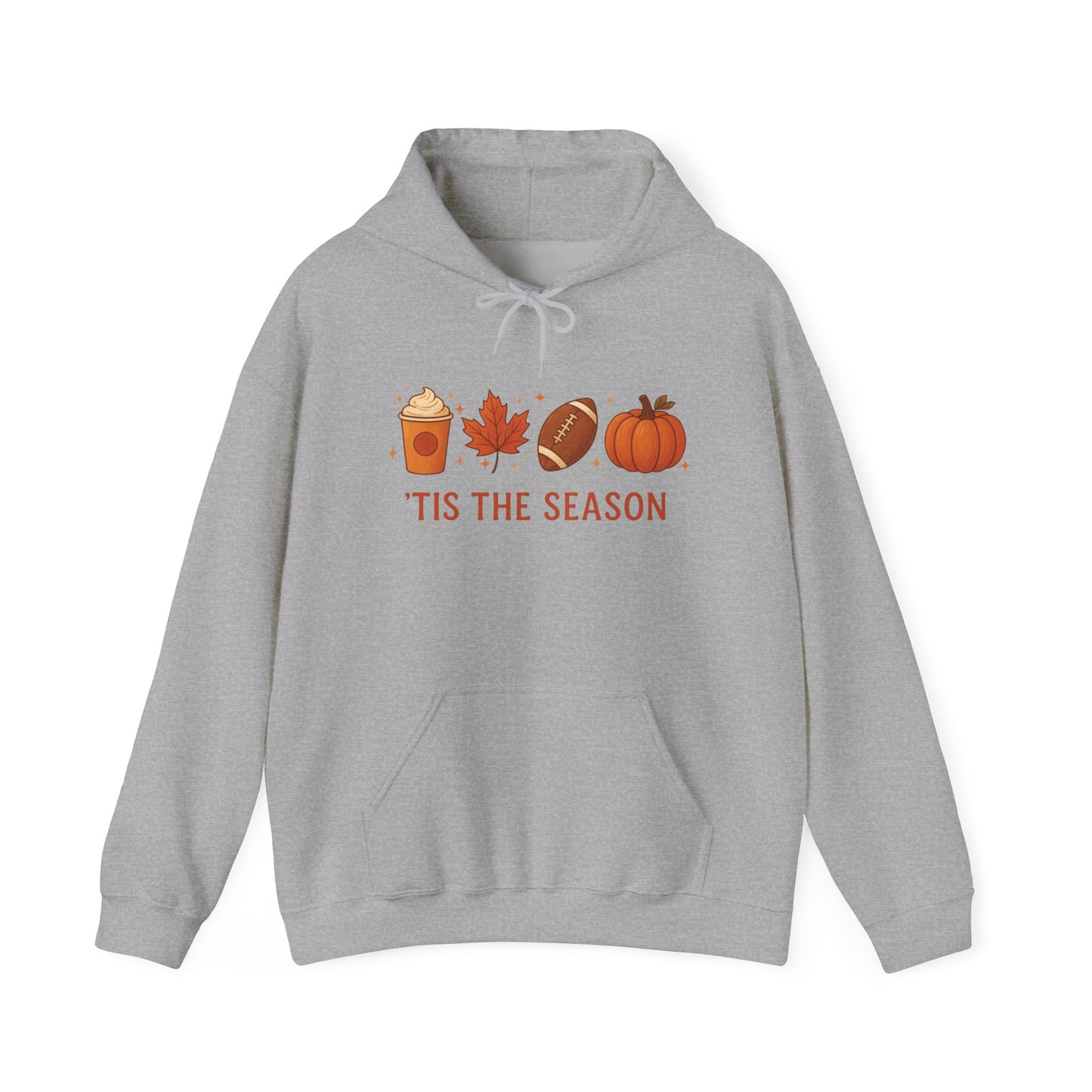 'Tis The Season Fall Hoodie - Autumn Pumpkin Spice Football Unisex Sweatshirt