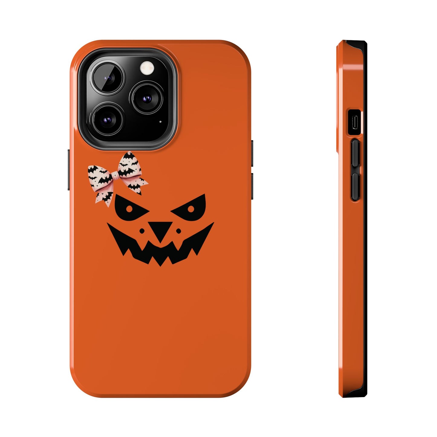 Pumpkin with Bat Bow Tough Phone Cases