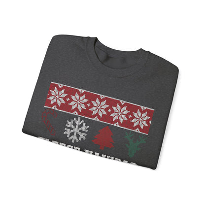 Fleece Navidad Ugly Christmas Sweatshirt Heavy Blend™ Crewneck Sweatshirt