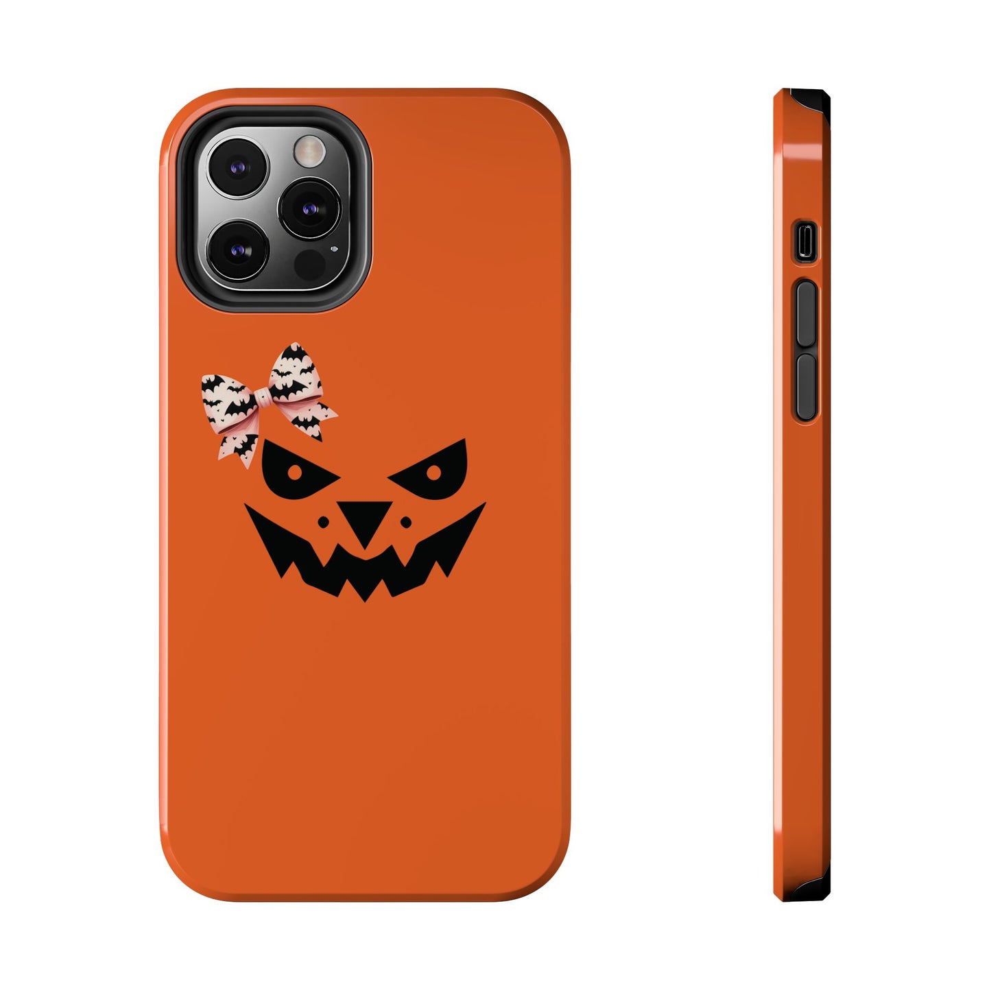 Pumpkin with Bat Bow Tough Phone Cases