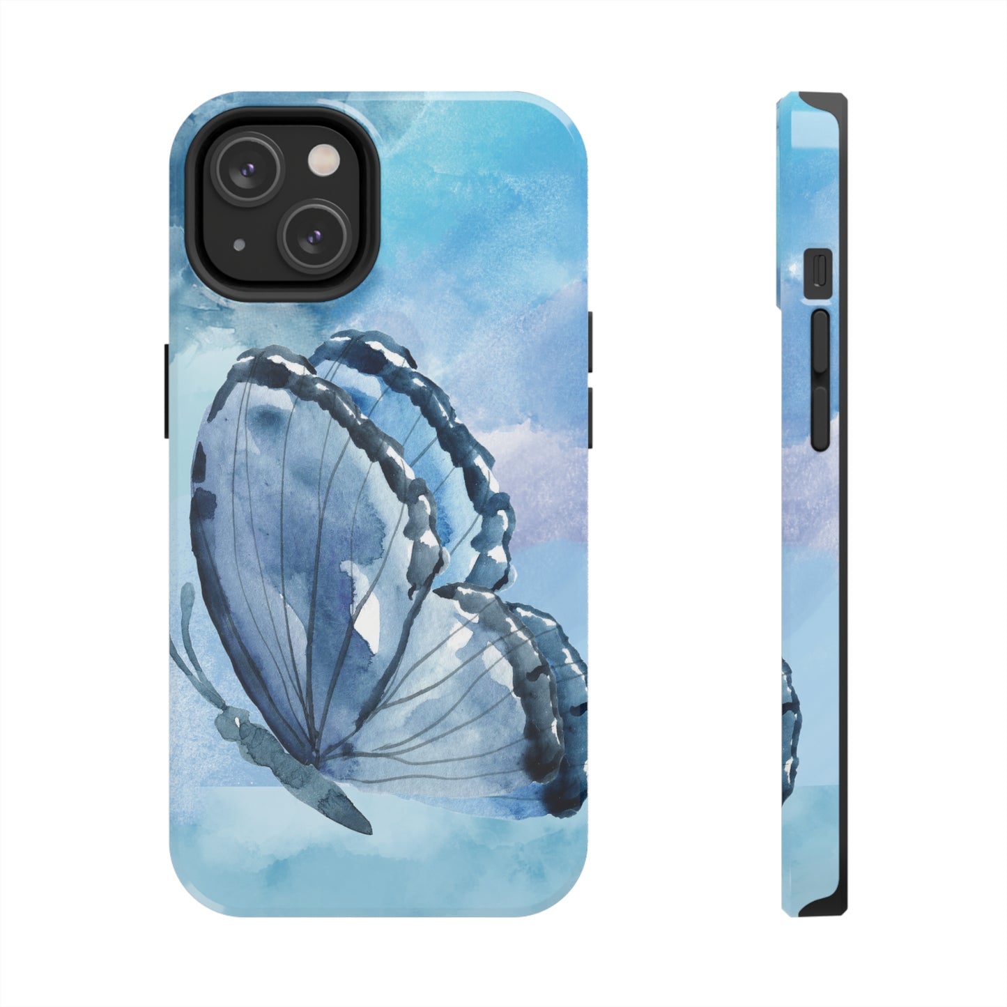 Blue Watercolor Butterfly Tough Phone Cases