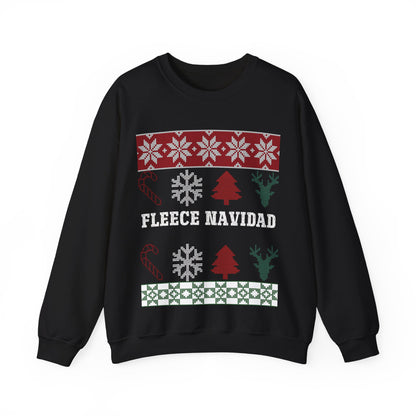 Fleece Navidad Ugly Christmas Sweatshirt Heavy Blend™ Crewneck Sweatshirt