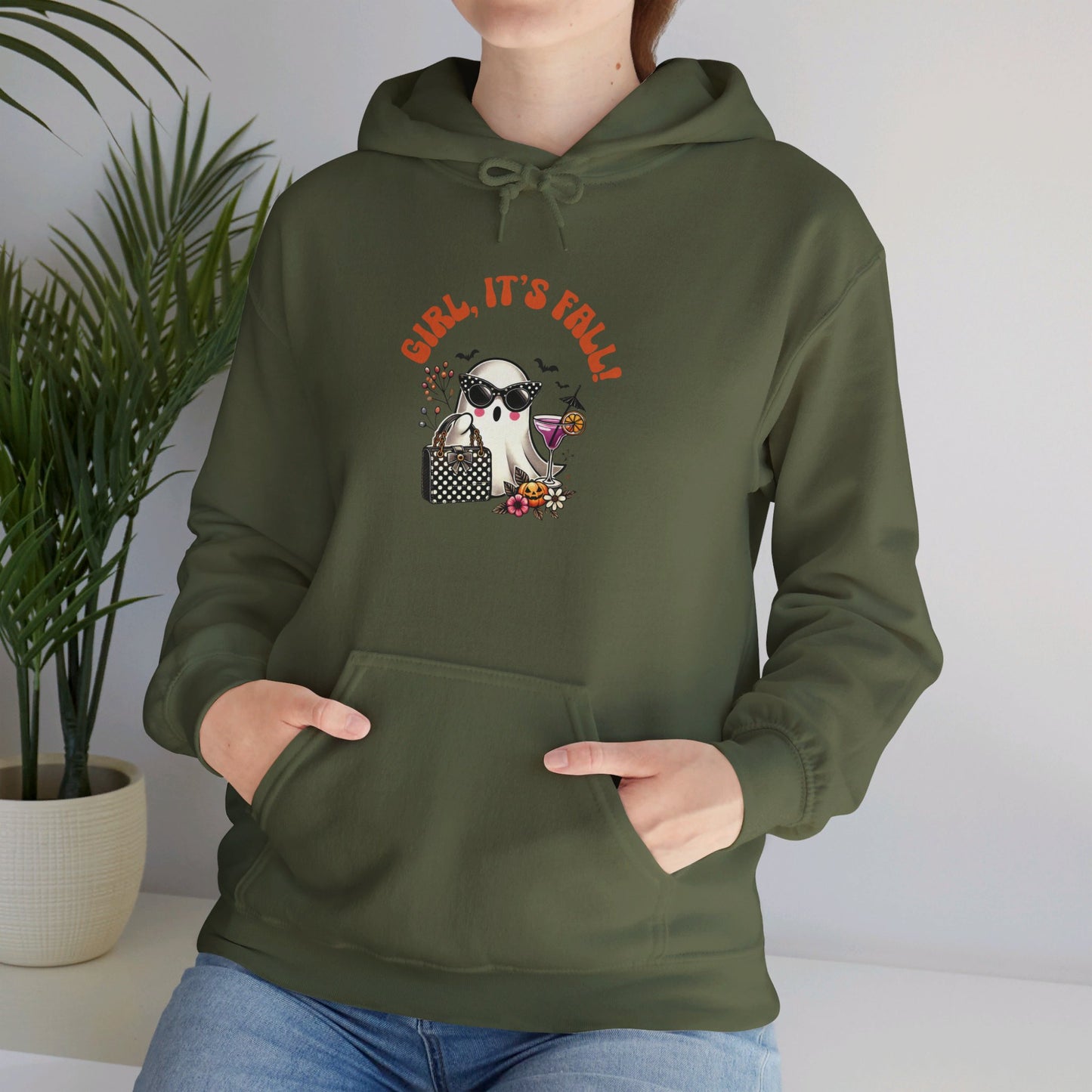 Girl, It's Fall with Purse Heavy Blend™ Hooded Sweatshirt