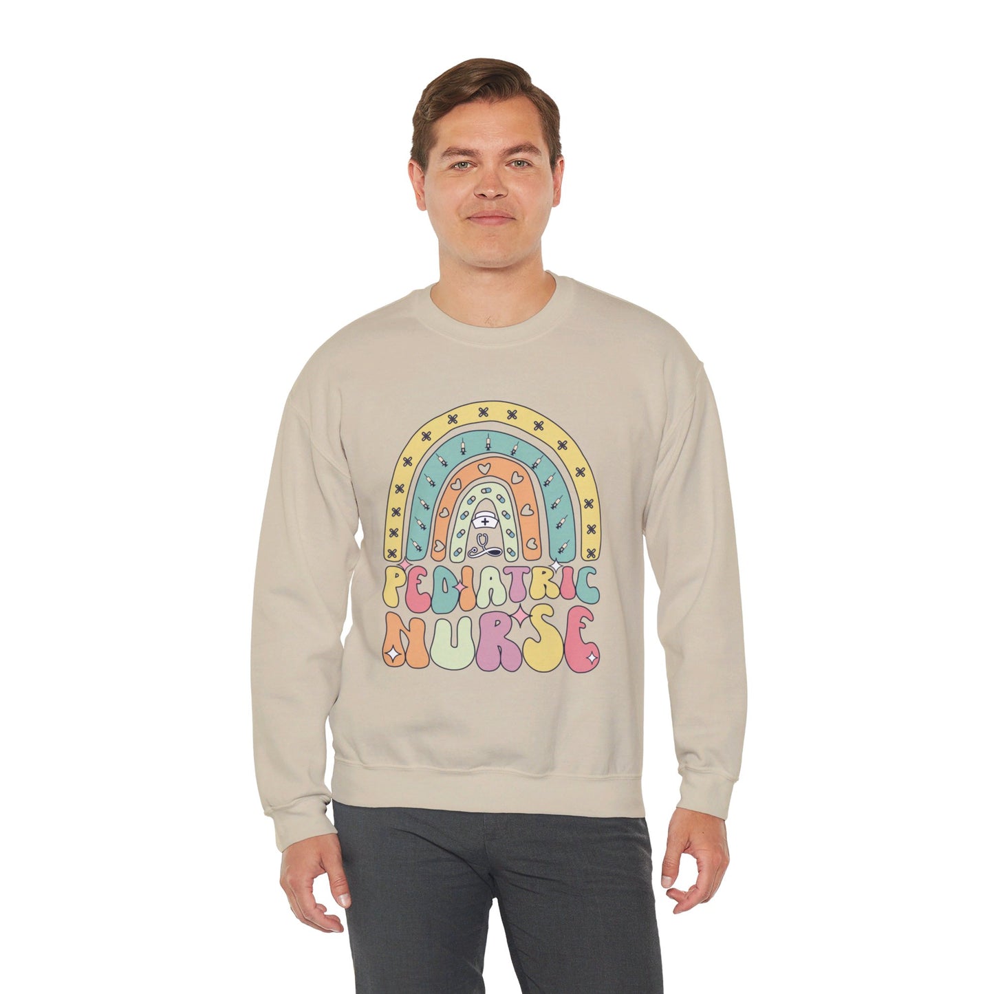 Pediatric Nurse Rainbow Unisex Heavy Blend™ Crewneck Sweatshirt