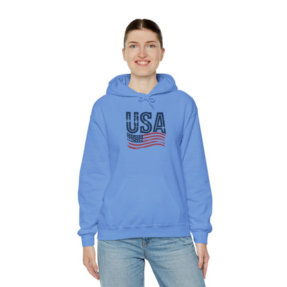 USA Flag Unisex Hoodie – Patriotic Heavy Blend Sweatshirt for Cozy Comfort
