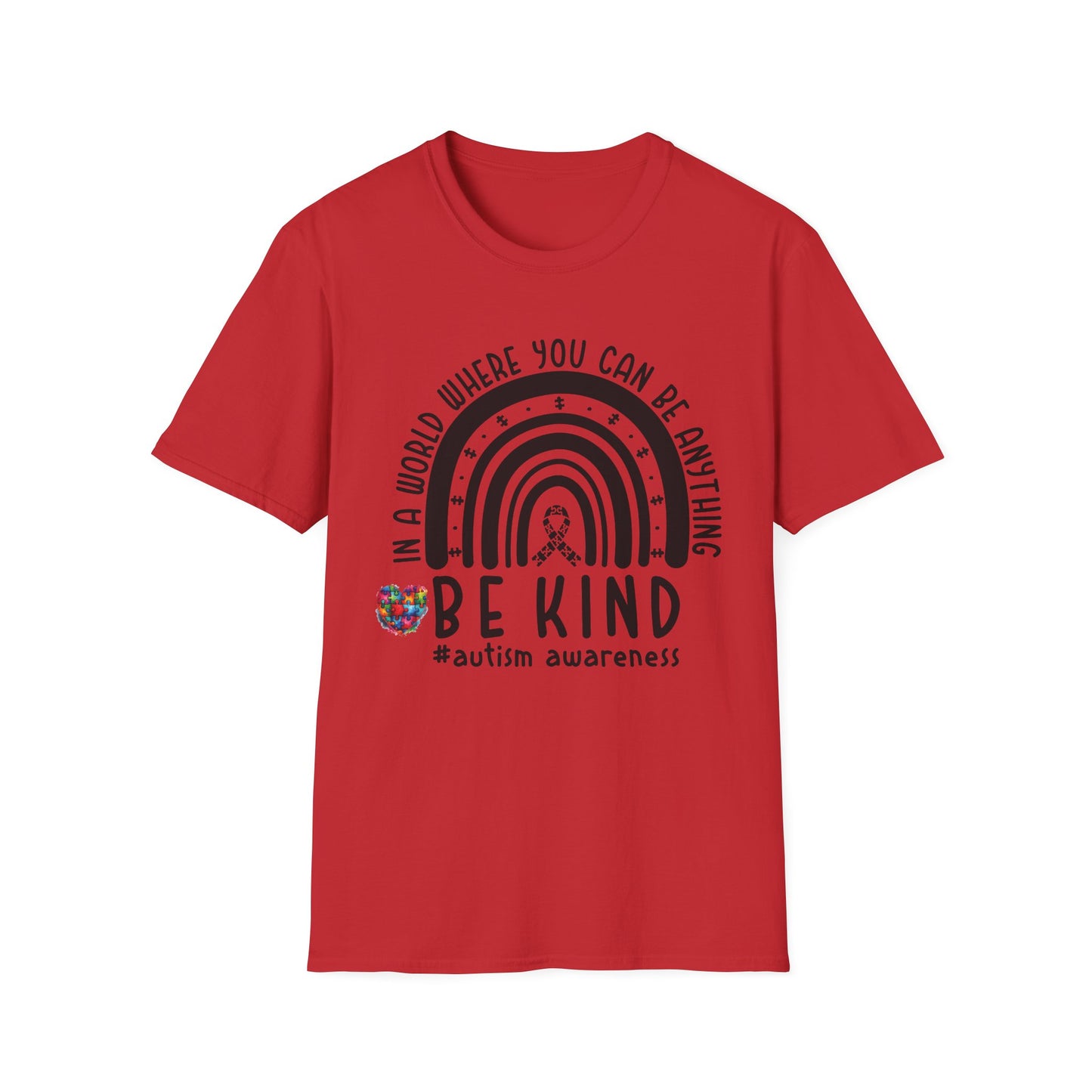 "In a World Where You Can Be Anything, Be Kind" | Autism Speaks Design Unisex Softstyle T-Shirt