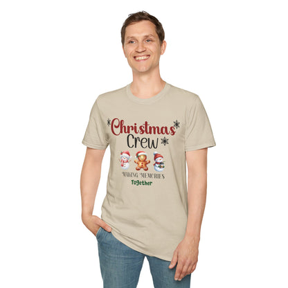 Christmas Crew Snowmen and Gingerbread Kid Unisex Soft-Style T-Shirt – Perfect Holiday Season Tee