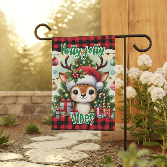 House Banner Christmas Deer Flag - Holly Jolly Vibes