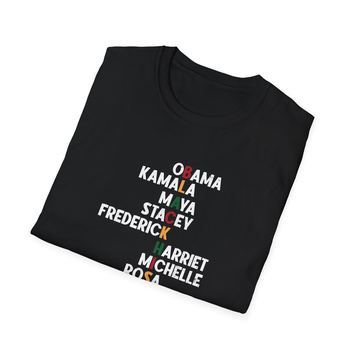 Black History T-Shirt – Celebrating Iconic African American Leaders Unisex Softstyle T-Shirt