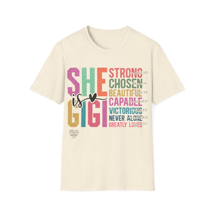 She is GiGi Unisex Softstyle T-Shirt