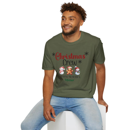 Christmas Crew Snowmen and Gingerbread Kid Unisex Soft-Style T-Shirt – Perfect Holiday Season Tee