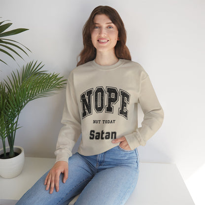 Nope Not Today Satan Unisex Heavy Blend™ Crewneck Sweatshirt