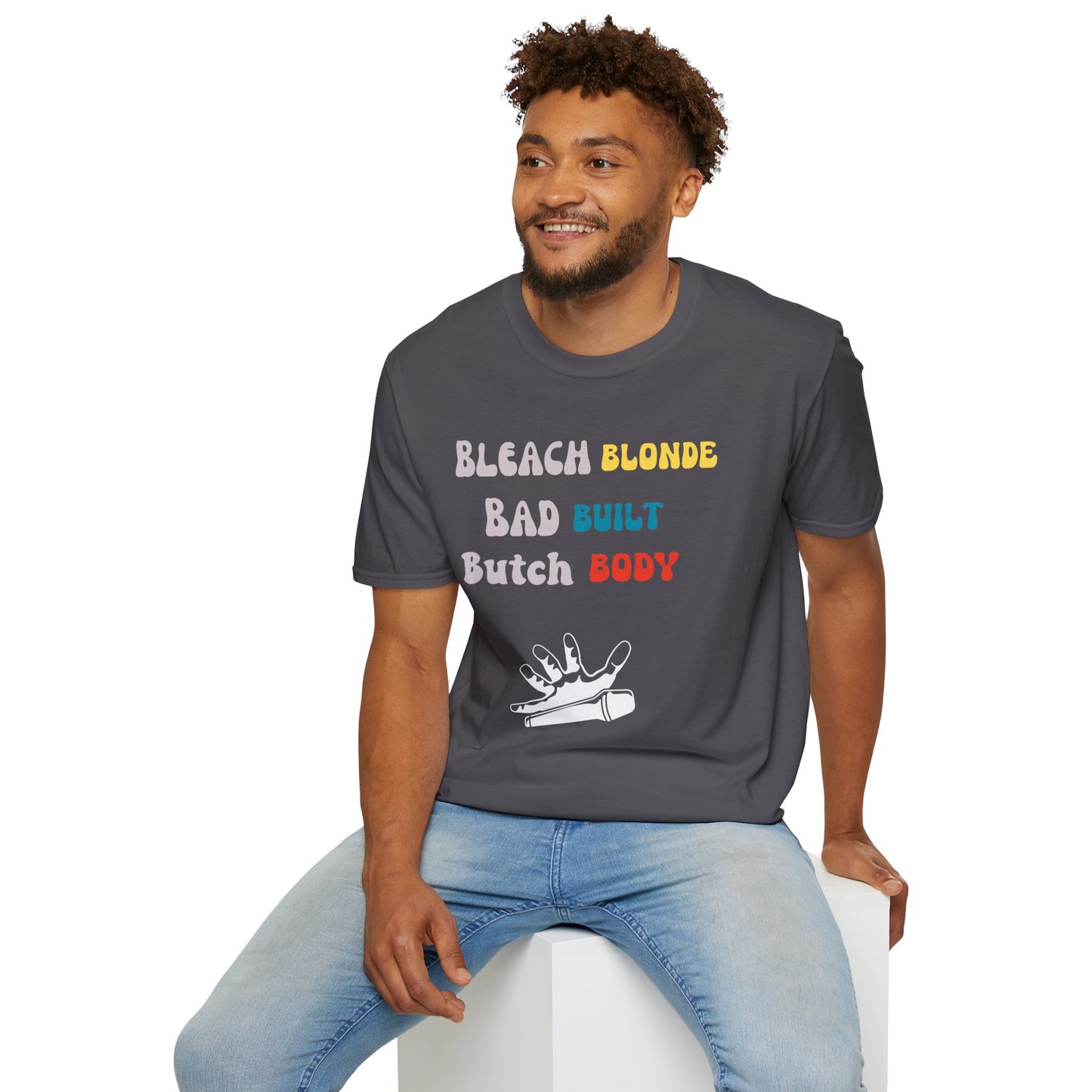 Bleach Blonde Bad Built Butch Body Unisex Softstyle T-Shirt