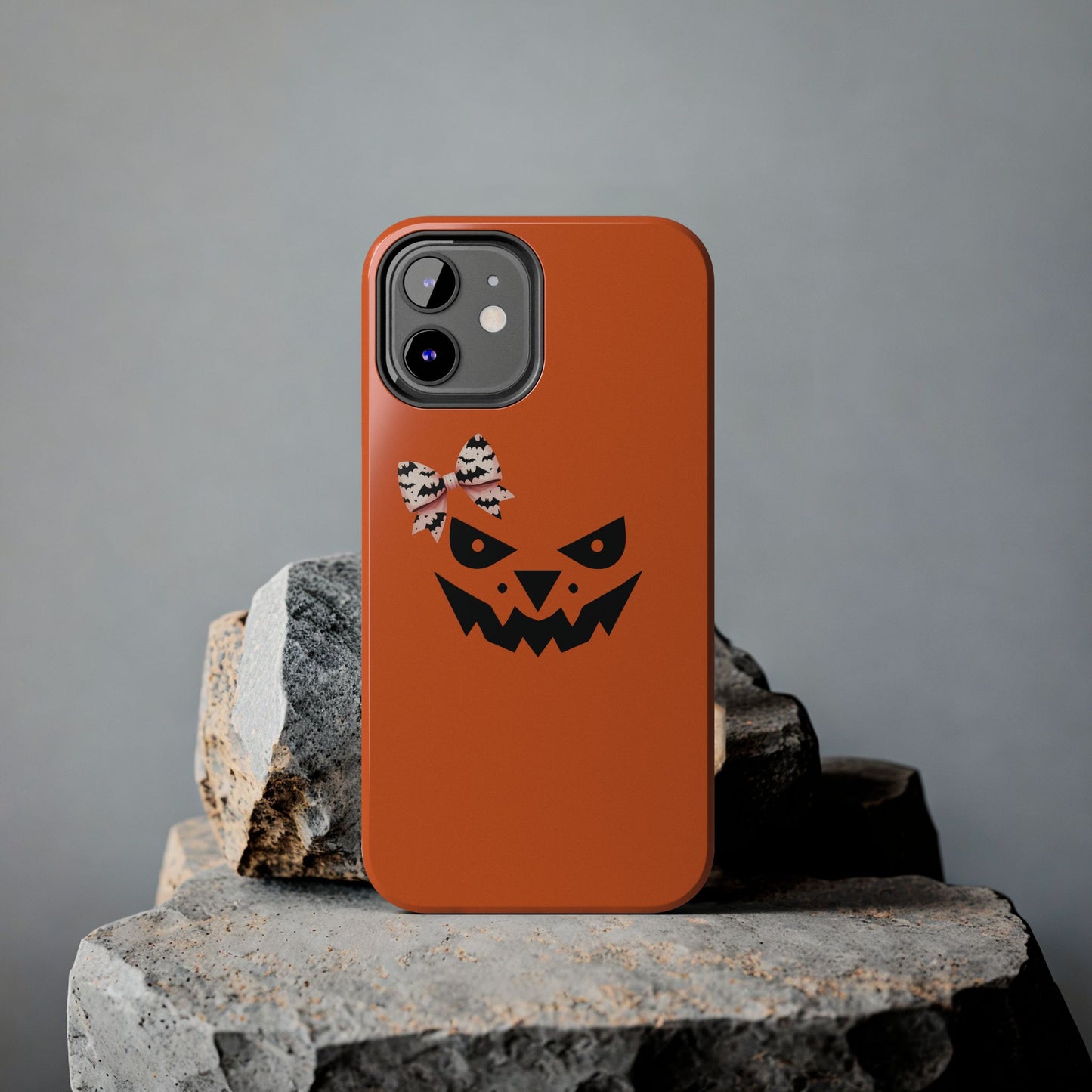 Pumpkin with Bat Bow Tough Phone Cases