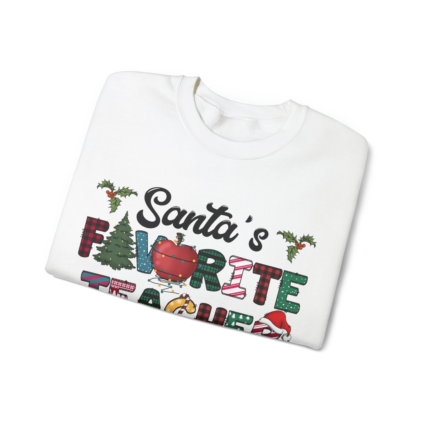 Santa's Favorite Teacher Unisex Heavy Blend™ Crewneck Sweatshirt