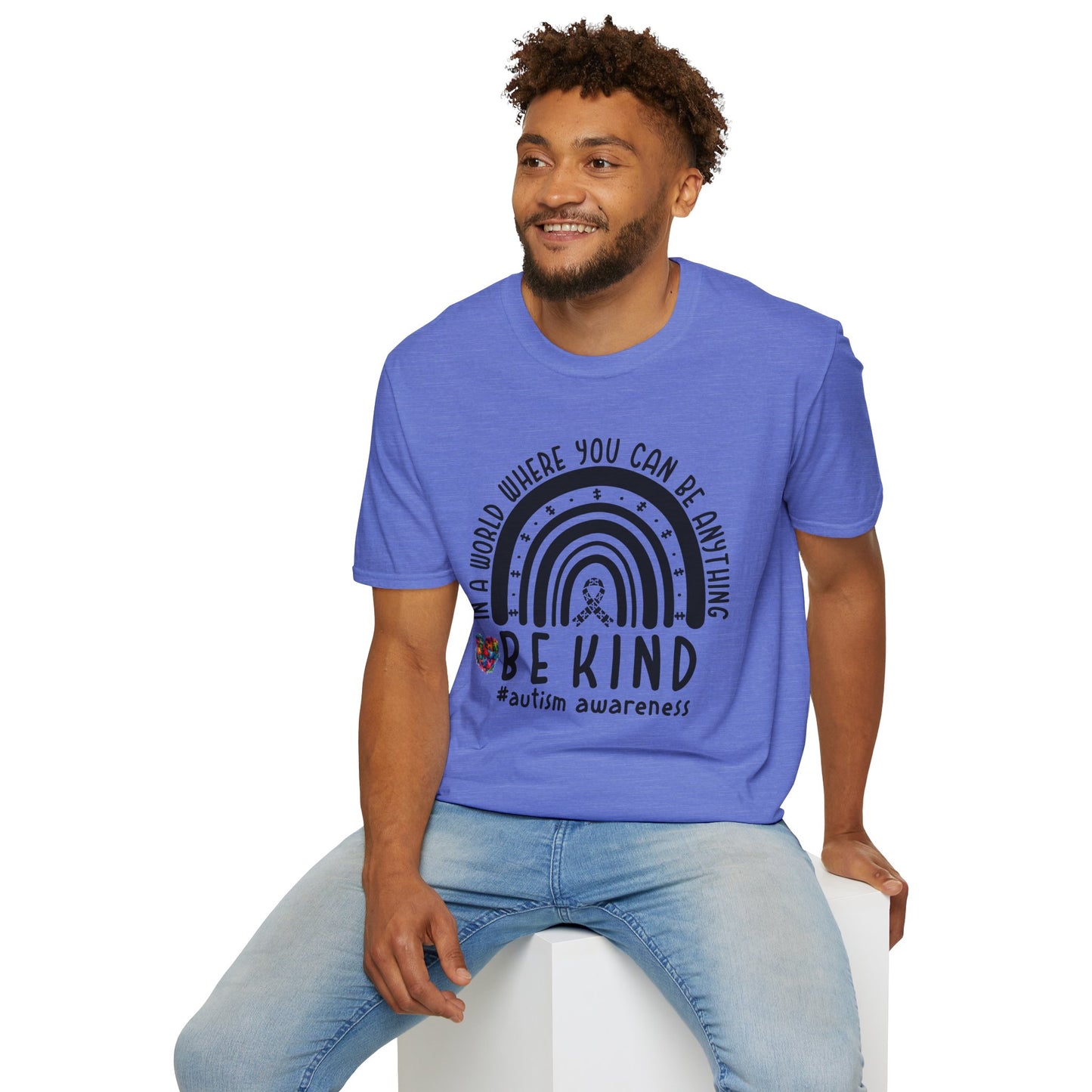 "In a World Where You Can Be Anything, Be Kind" | Autism Speaks Design Unisex Softstyle T-Shirt